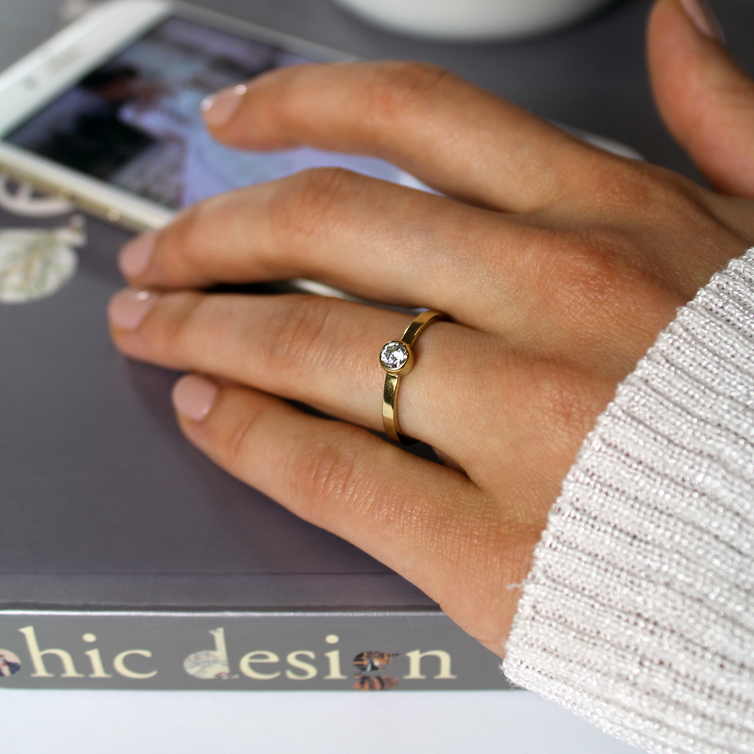 trust - gold engagement ring dodatkowe zdjęcie 3