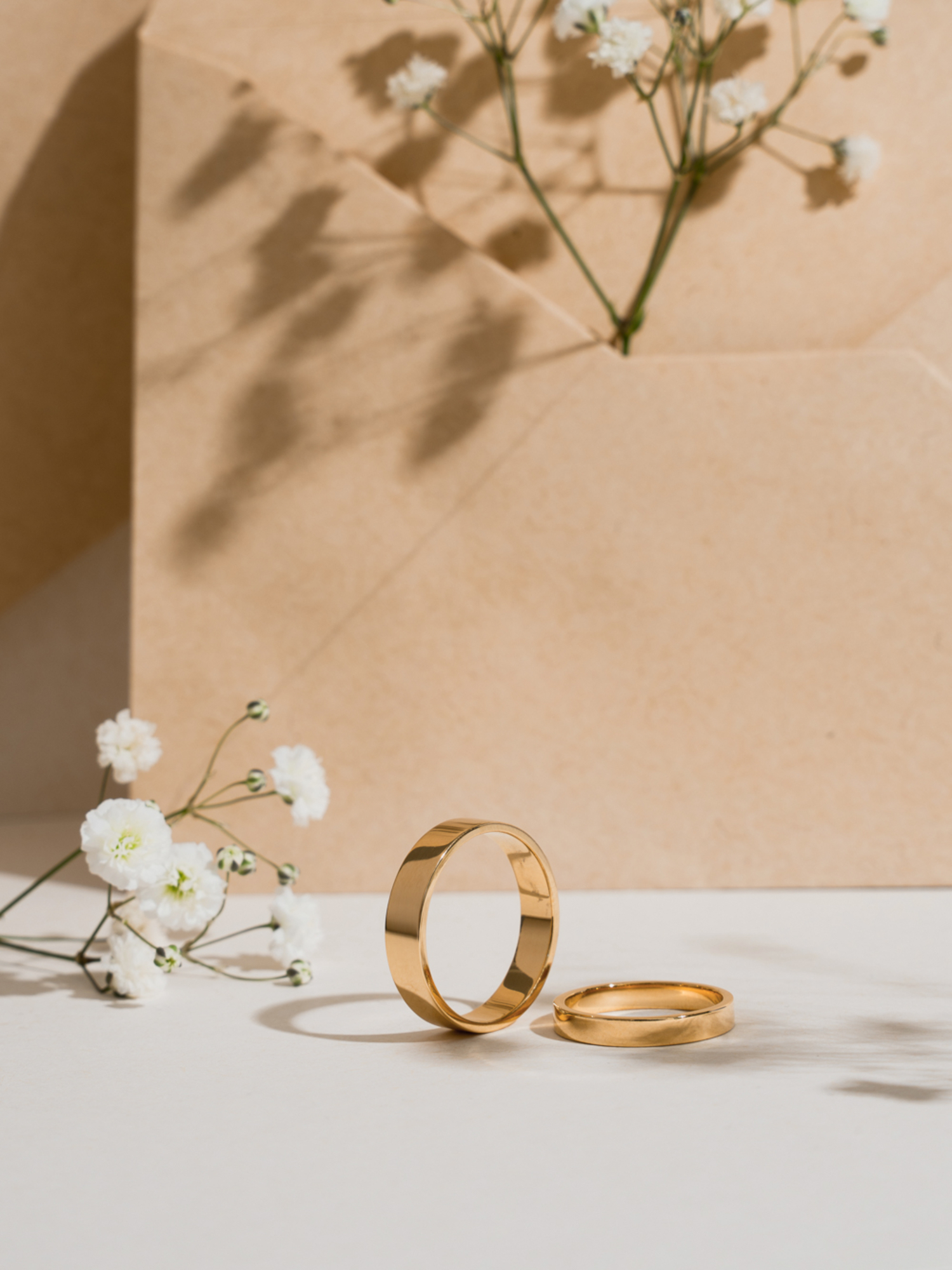 Gold flat wedding bands dodatkowe zdjęcie 2