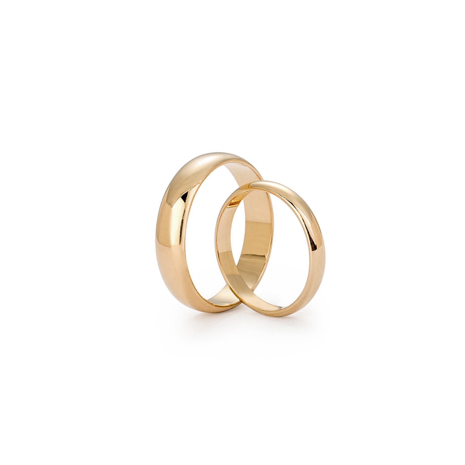 Gold halfround wedding bands