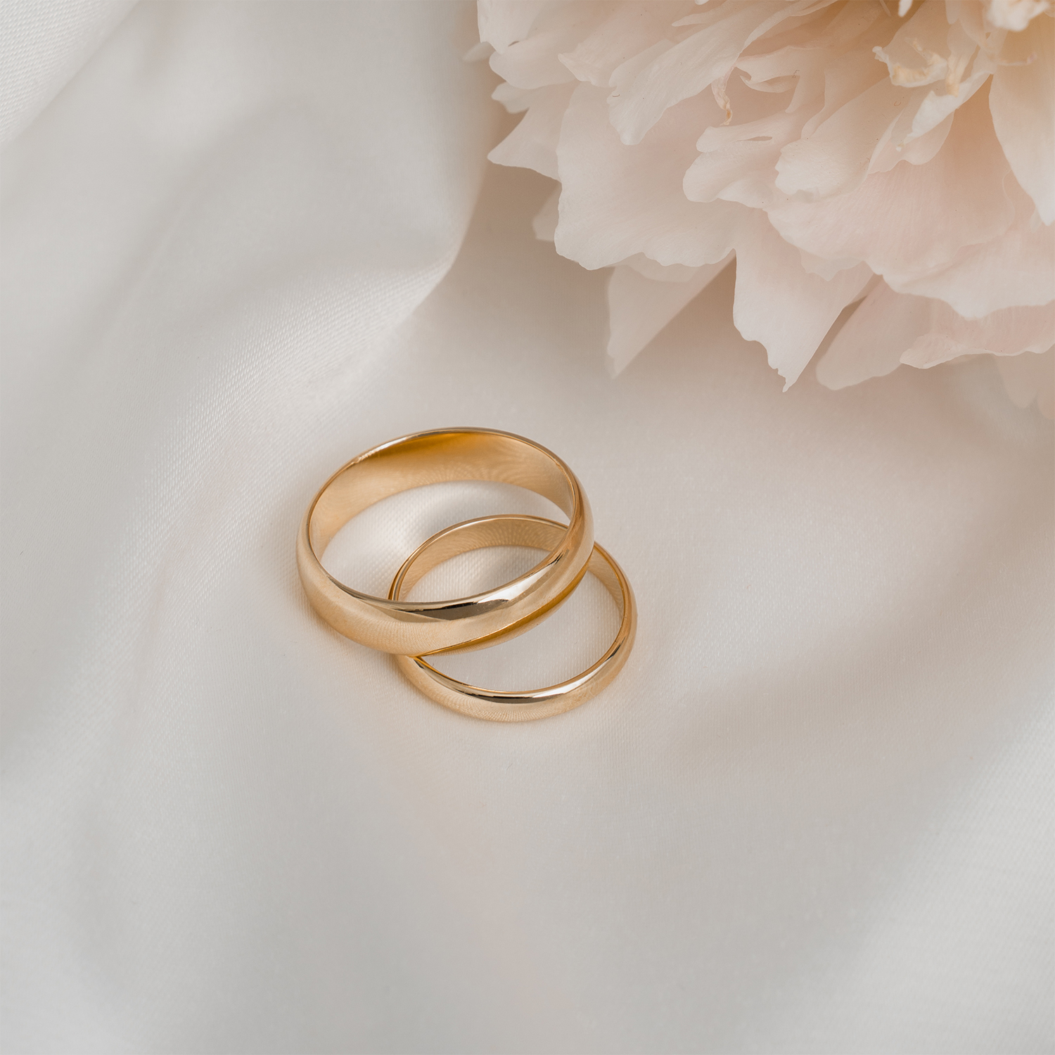 Gold halfround wedding bands dodatkowe zdjęcie 3