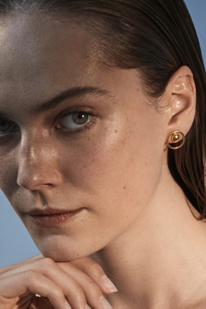 moon 01 gold earrings dodatkowe zdjęcie 2