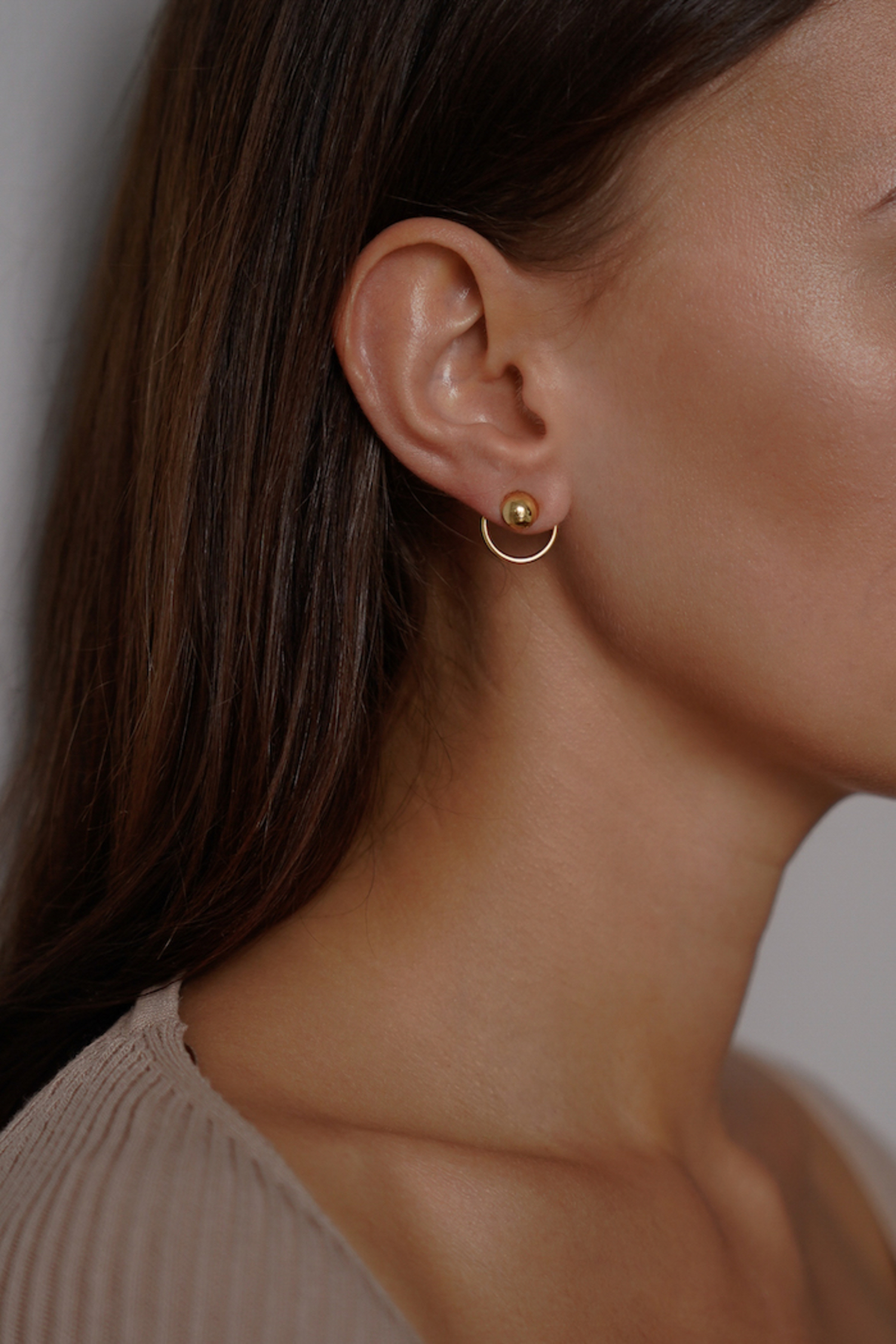 moon 01 gold earrings dodatkowe zdjęcie 3