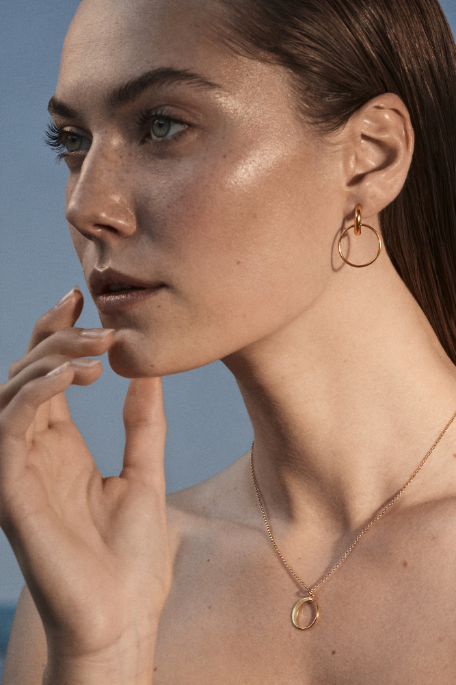 moon 03 gold earrings dodatkowe zdjęcie 1