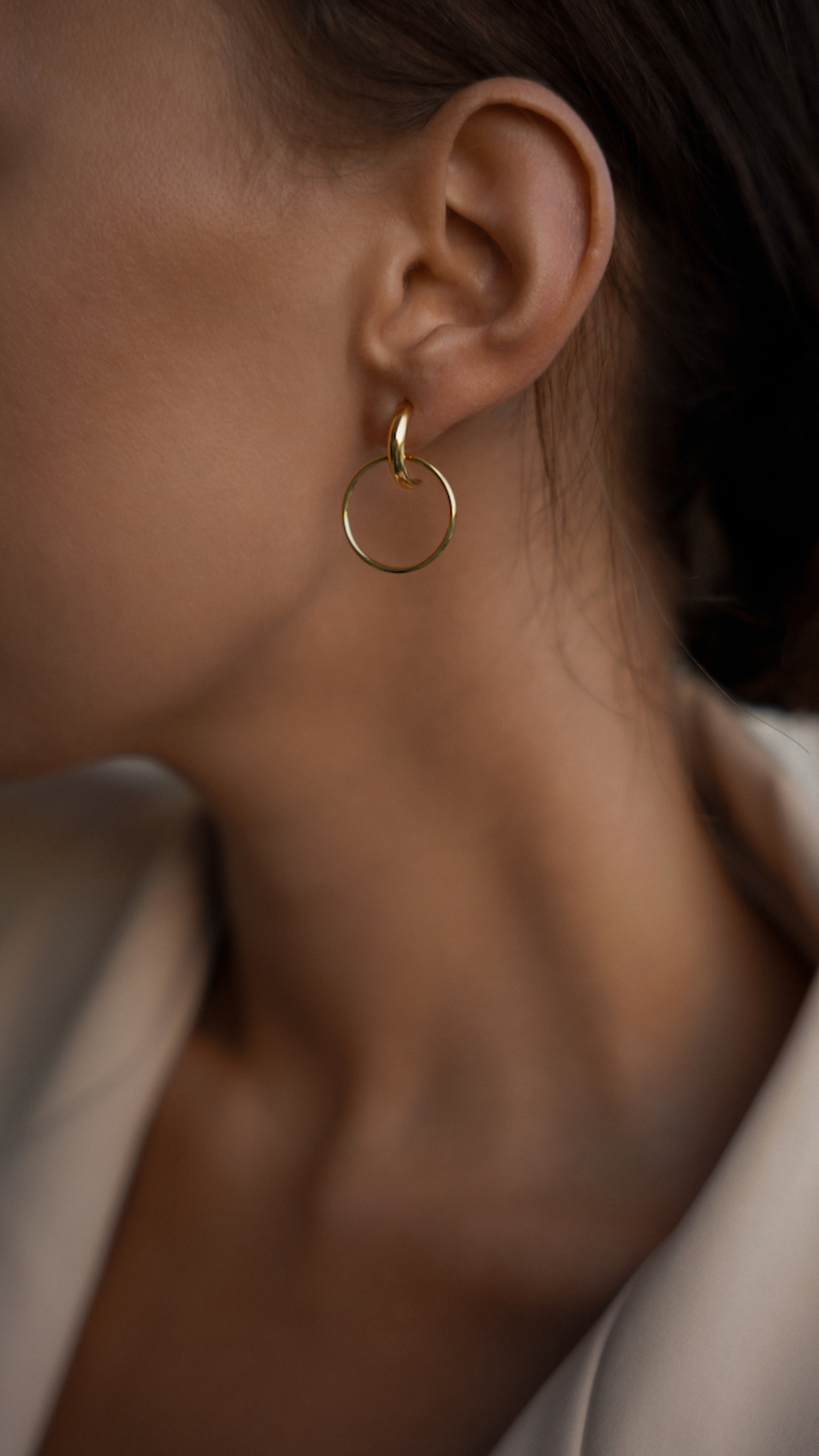 moon 03 gold earrings dodatkowe zdjęcie 3