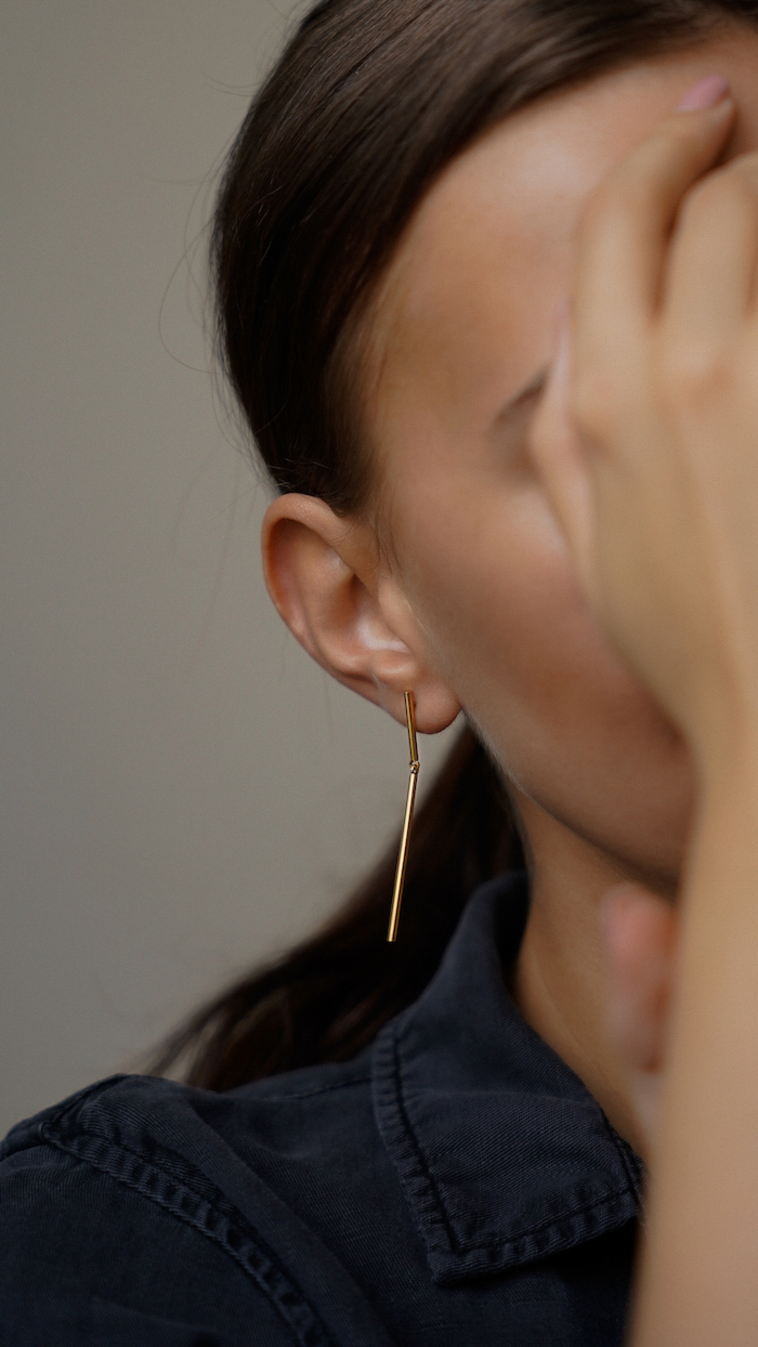 moon 04 gold earrings dodatkowe zdjęcie 2