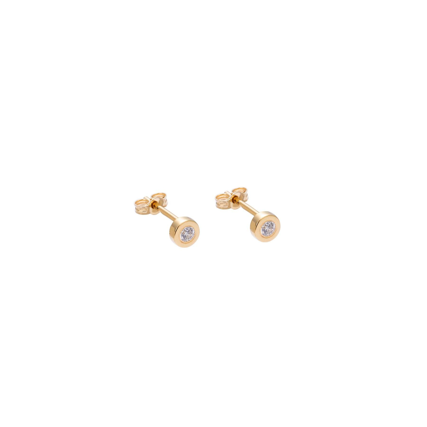 Złote kolczyki z brylantami 0.06 ct infinity 01 - ręcznie wykonana bezkompromisowa biżuteria