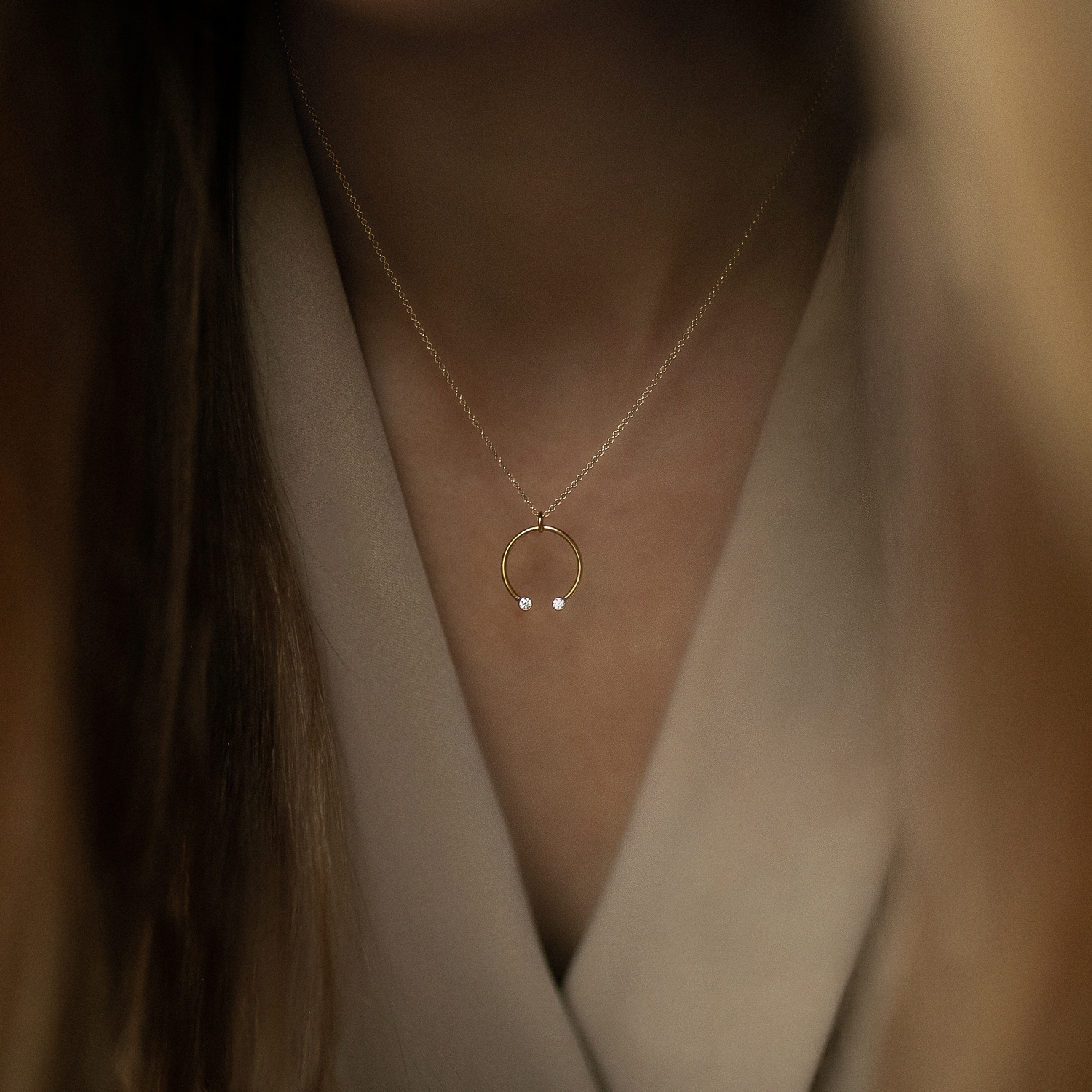 Gold infinity 03 necklace with diamonds dodatkowe zdjęcie 1