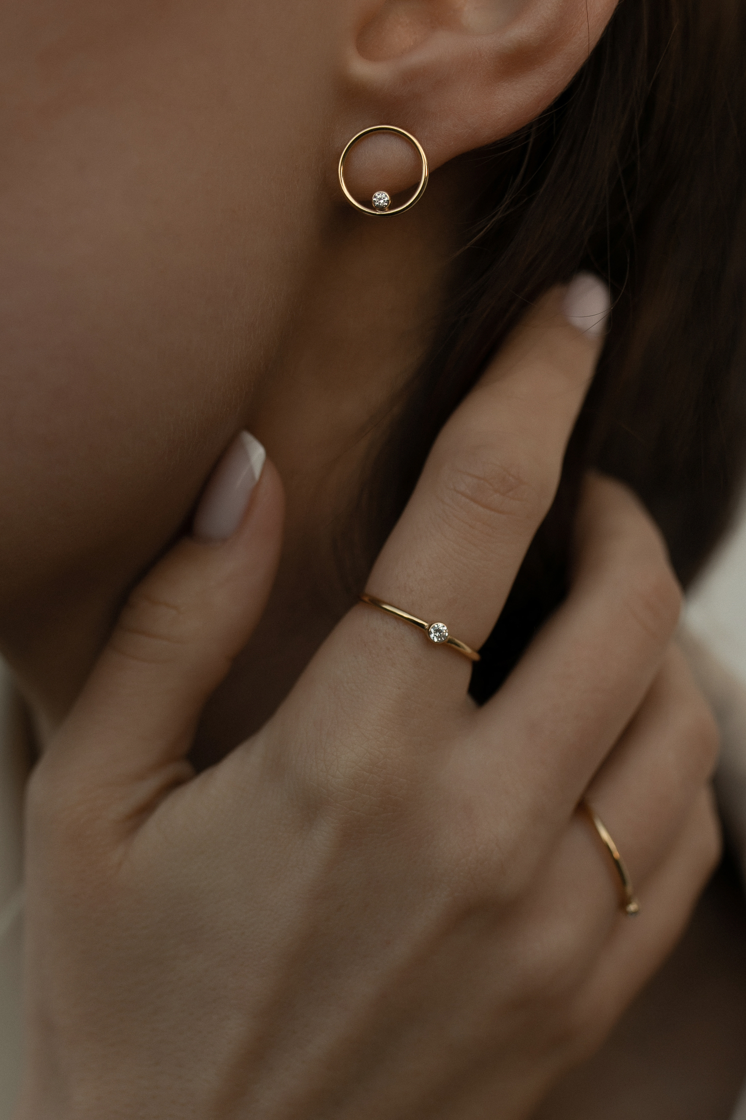 Gold infinity 02 ring with diamond dodatkowe zdjęcie 1