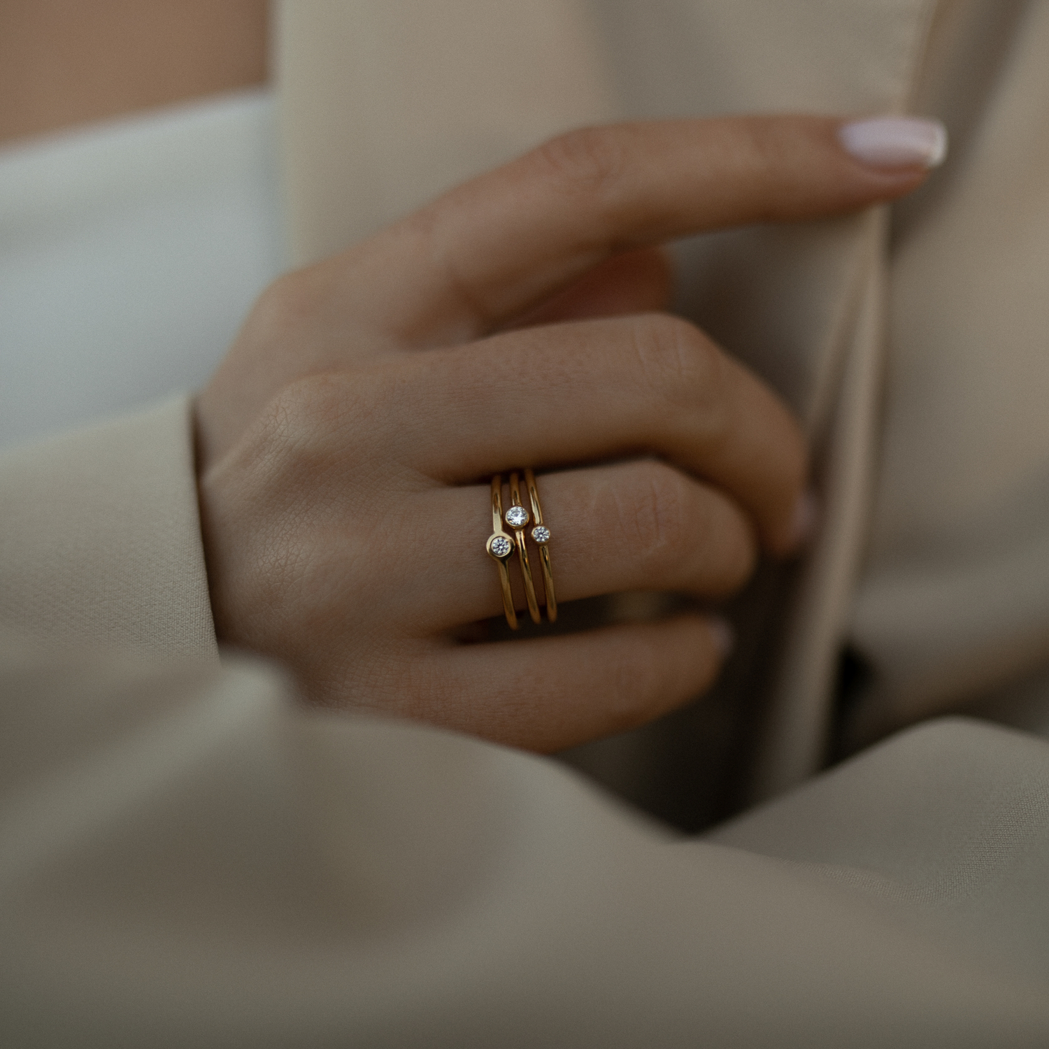 Gold infinity 03 ring with diamond dodatkowe zdjęcie 1