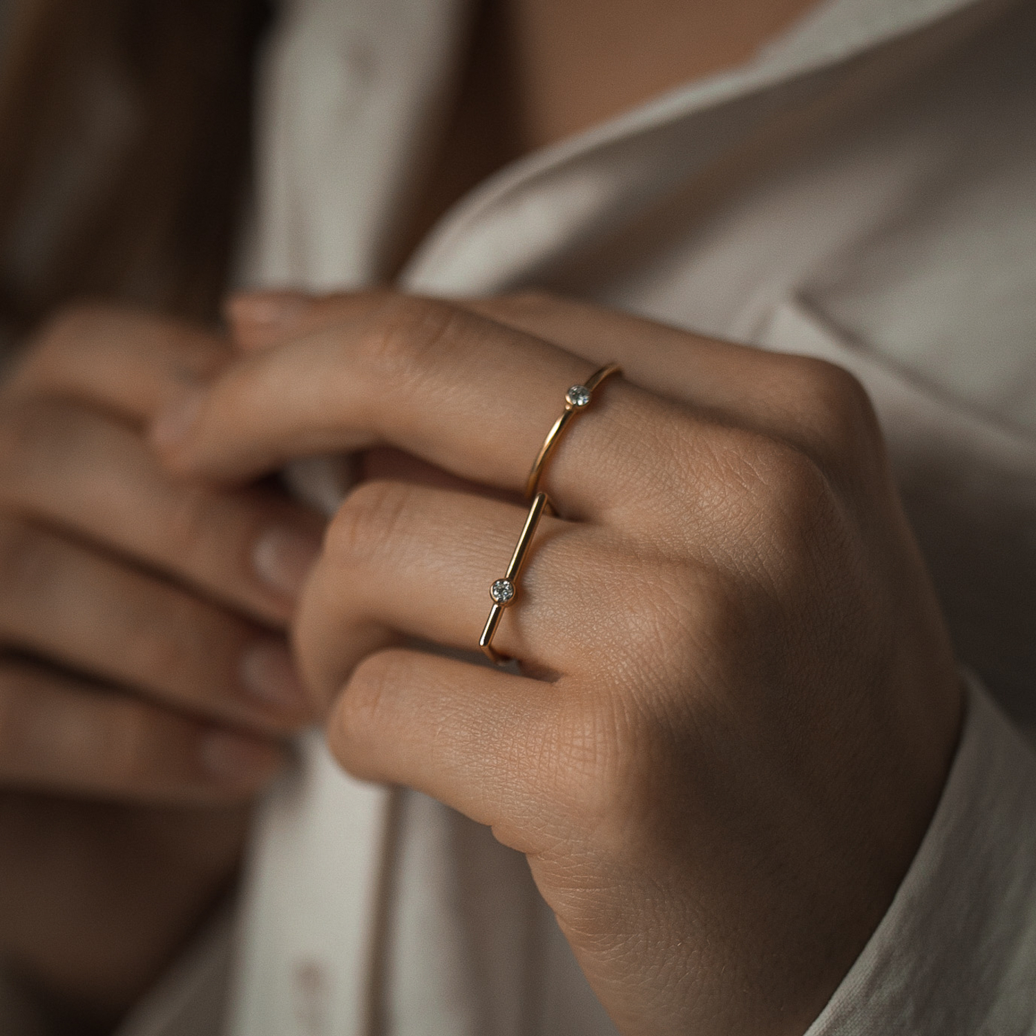 Gold infinity 04 ring with diamond dodatkowe zdjęcie 1