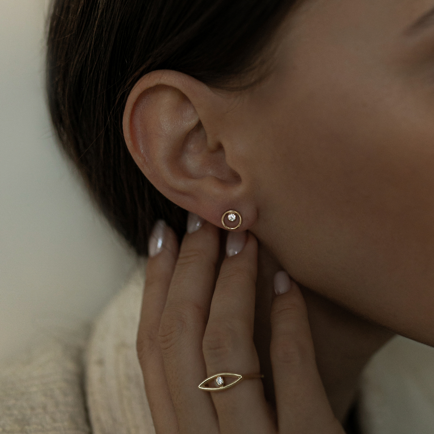 Gold infinity 05 ring with diamond dodatkowe zdjęcie 1