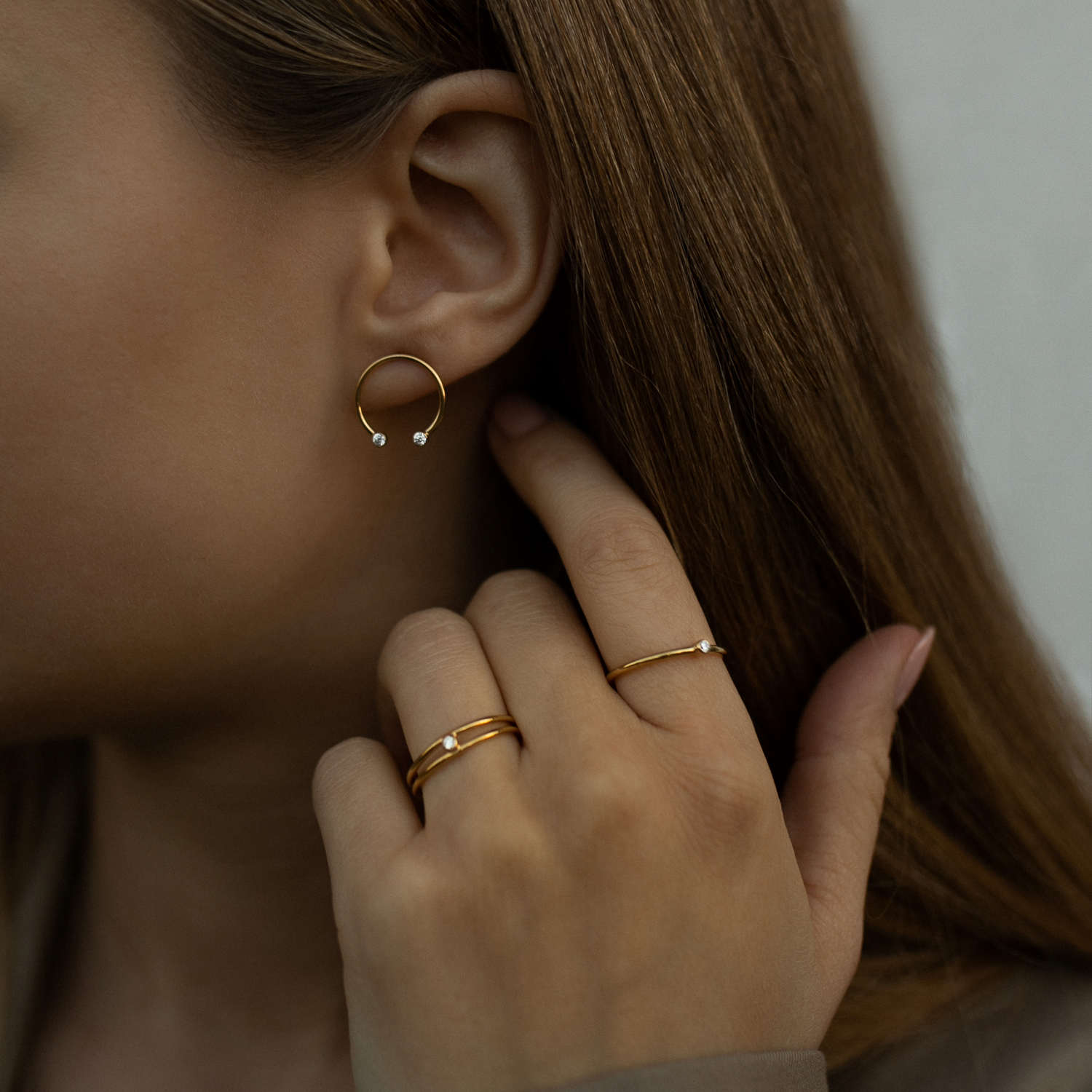 Gold infinity 06 ring with diamond dodatkowe zdjęcie 2
