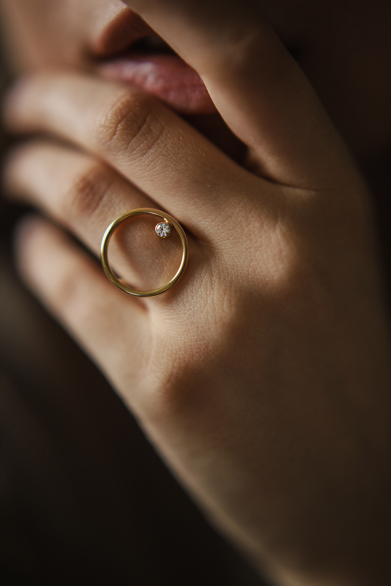 infinity 07 gold ring with 0.11 ct diamond dodatkowe zdjęcie 1