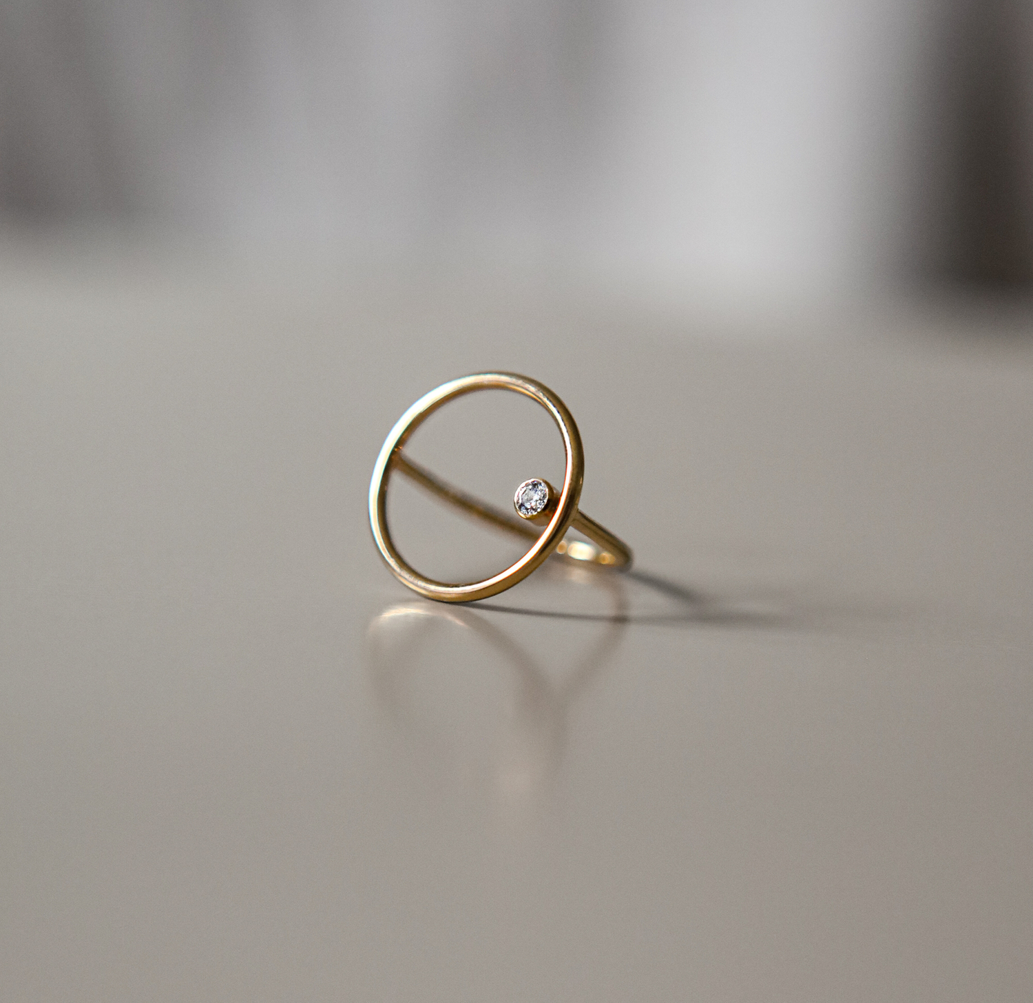 infinity 07 gold ring with 0.11 ct diamond dodatkowe zdjęcie 2