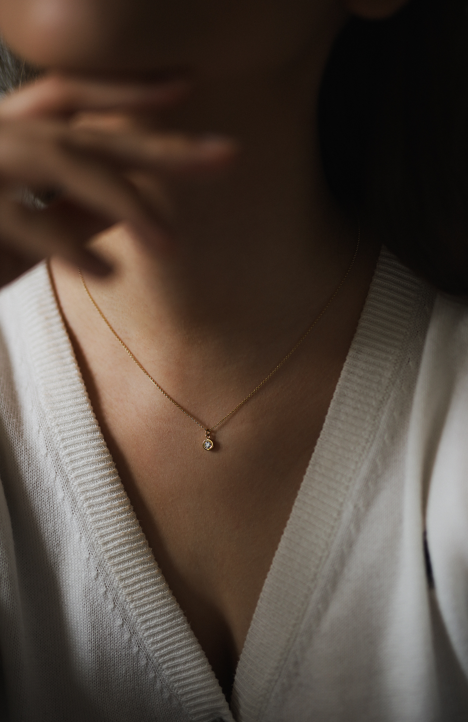 infinity 01 gold necklace with 0.11 ct diamond dodatkowe zdjęcie 1