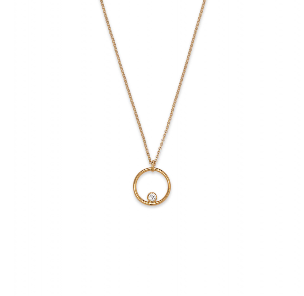 Gold infinity 02 necklace with 0.06 ct diamond