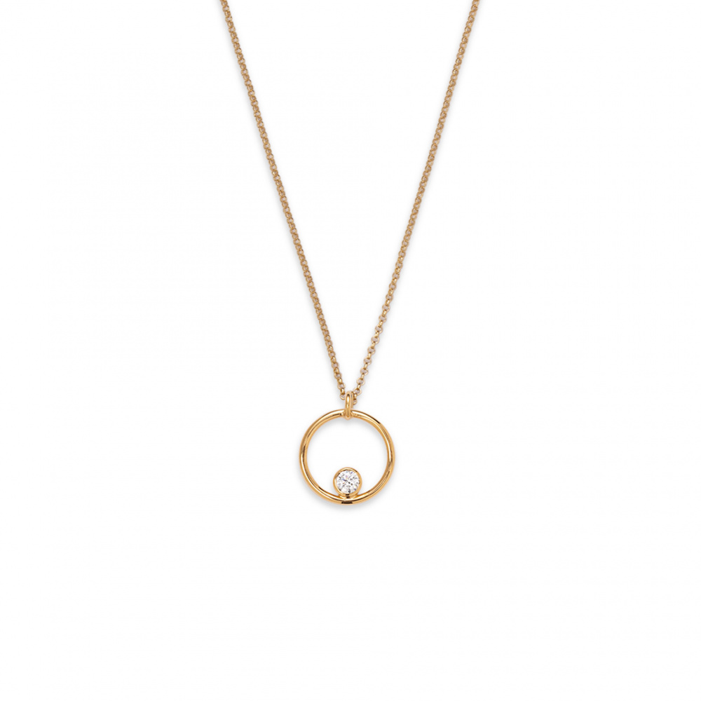 złoty naszyjnik z brylantem 0.11 ct infinity 02