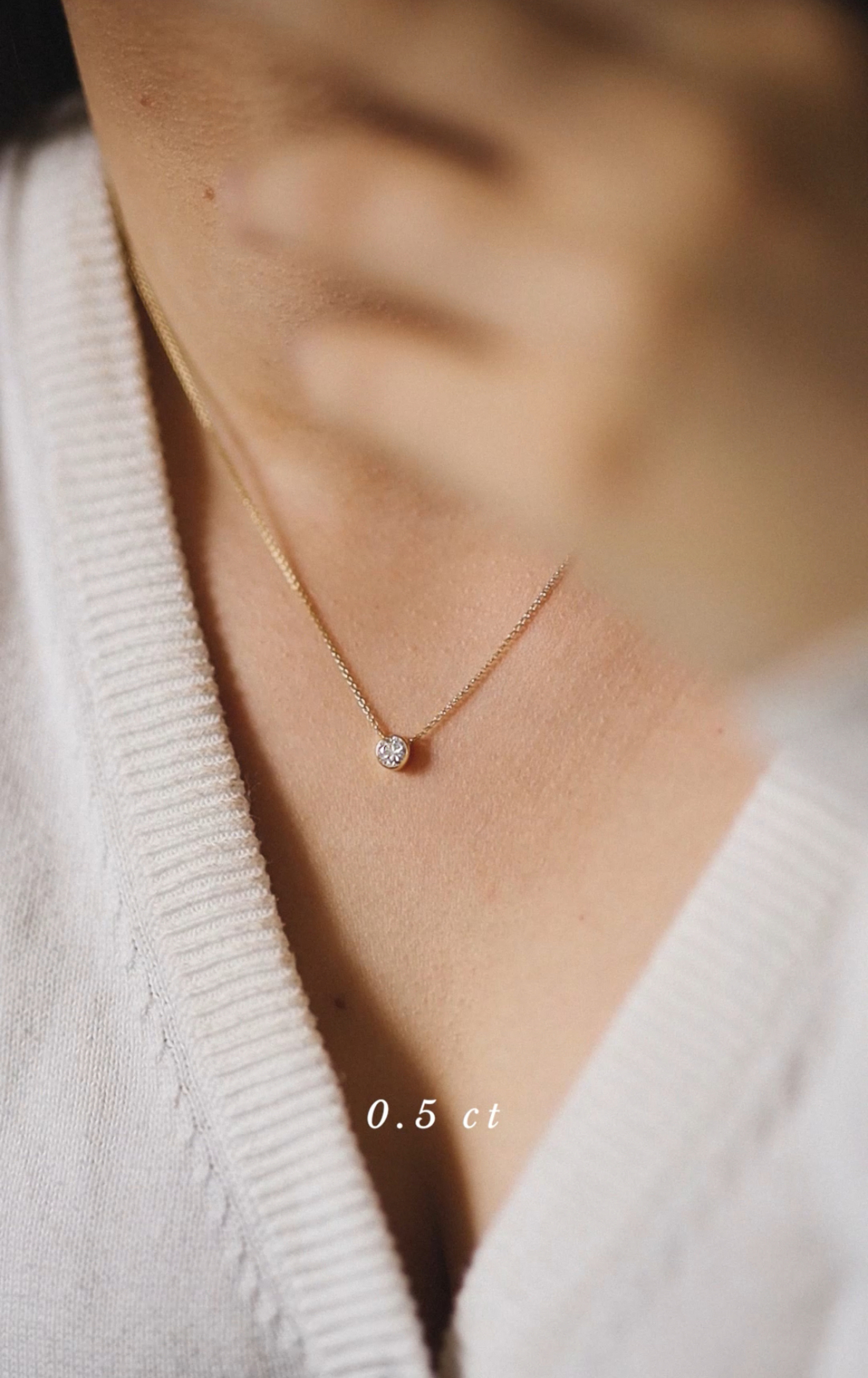 gold infinity 04 necklace with 0.5 diamond dodatkowe zdjęcie 1