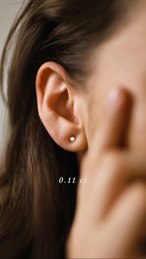 gold earrings with diamonds 0.22 ct infinity 08 dodatkowe zdjęcie 3