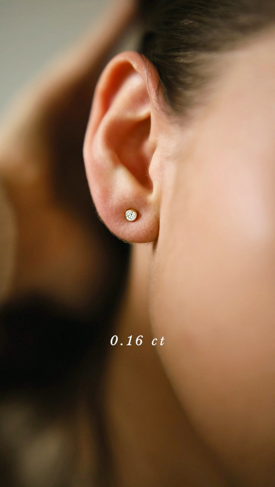 gold earrings with diamonds 0.32 ct infinity 08 dodatkowe zdjęcie 3