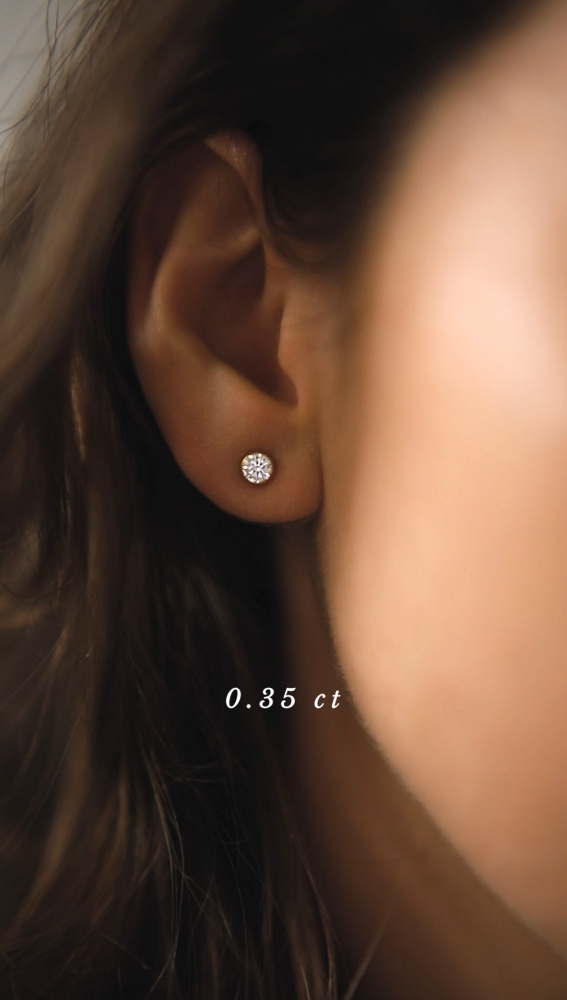 gold earrings with diamonds 0.7 ct infinity 08 dodatkowe zdjęcie 1