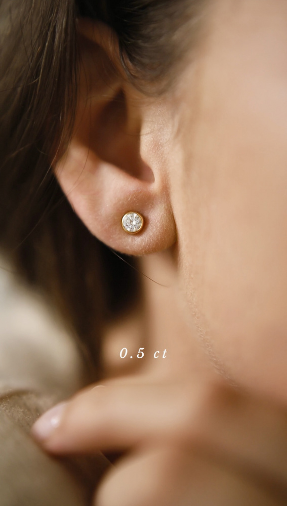 gold earrings with diamonds 1 ct infinity 08 dodatkowe zdjęcie 3